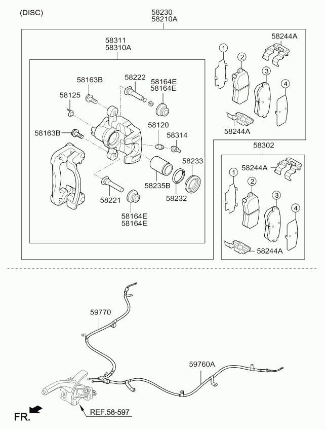 KIA 58302 1MA00 - Тормозные колодки, дисковые, комплект onlydrive.pro