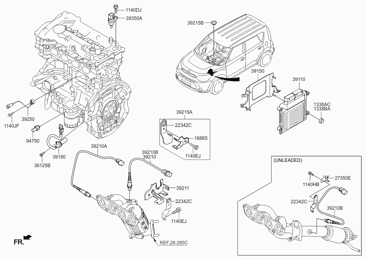 Hyundai 392102E400 - Oxygen, Lambda Sensor onlydrive.pro