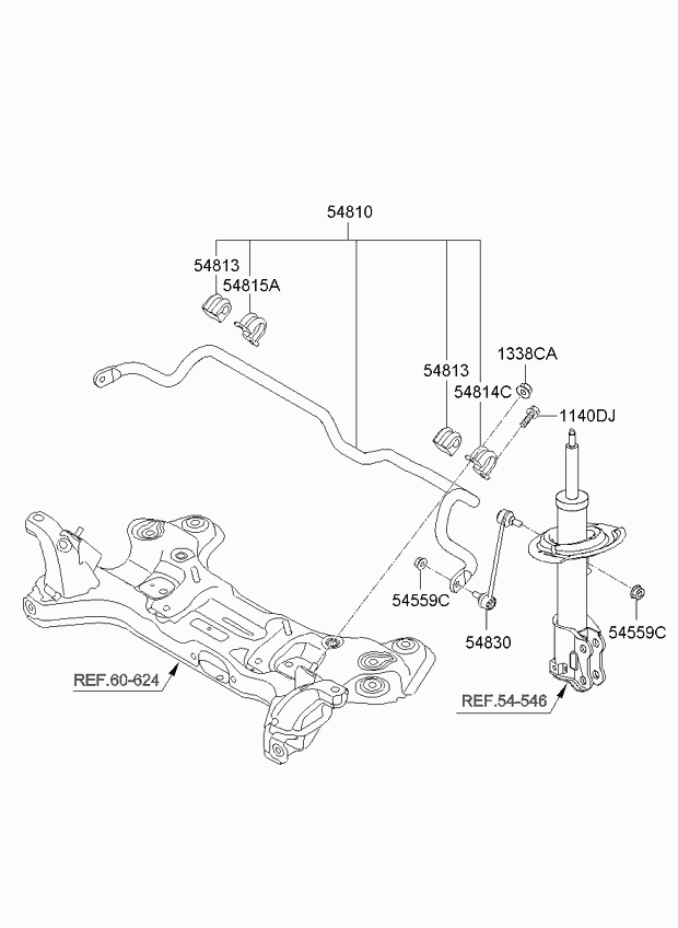 Hyundai 54830-A6000 - Rod / Strut, stabiliser onlydrive.pro