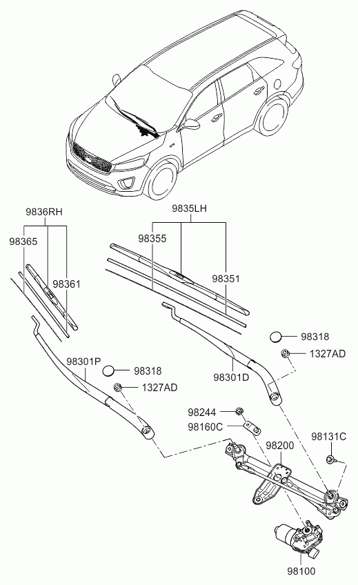 Hyundai 98350-A9500 - Windshield wiper: 1 pcs. onlydrive.pro