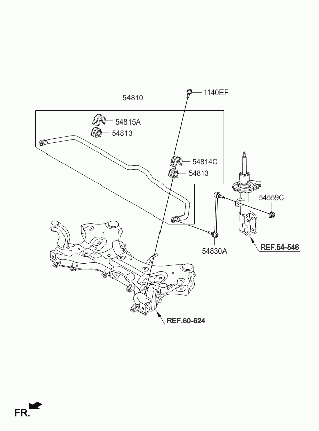 Hyundai 54830-C5000 - Rod / Strut, stabiliser onlydrive.pro