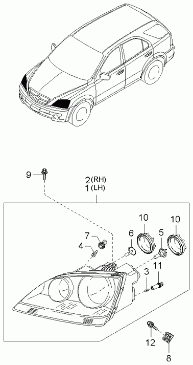 Hyundai 9216138000 - Headlamp: 1 pcs. onlydrive.pro