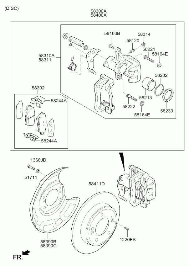 Hyundai 58302-A7B30 - Brake Pad Set, disc brake onlydrive.pro