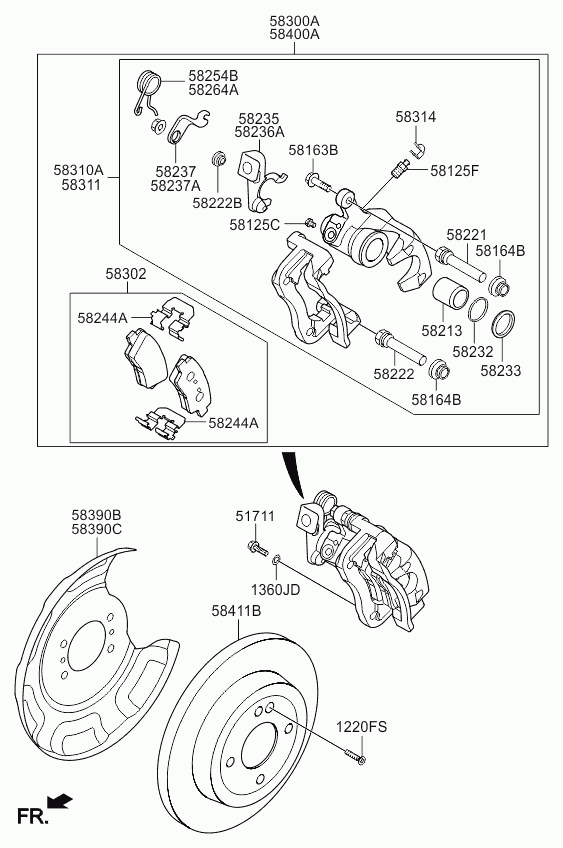 KIA 583021WA35 - Bremžu uzliku kompl., Disku bremzes onlydrive.pro