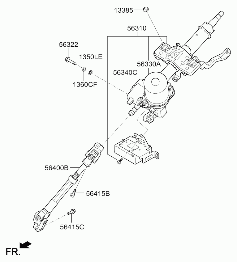 KIA 563401W100 - Control Unit, power steering onlydrive.pro