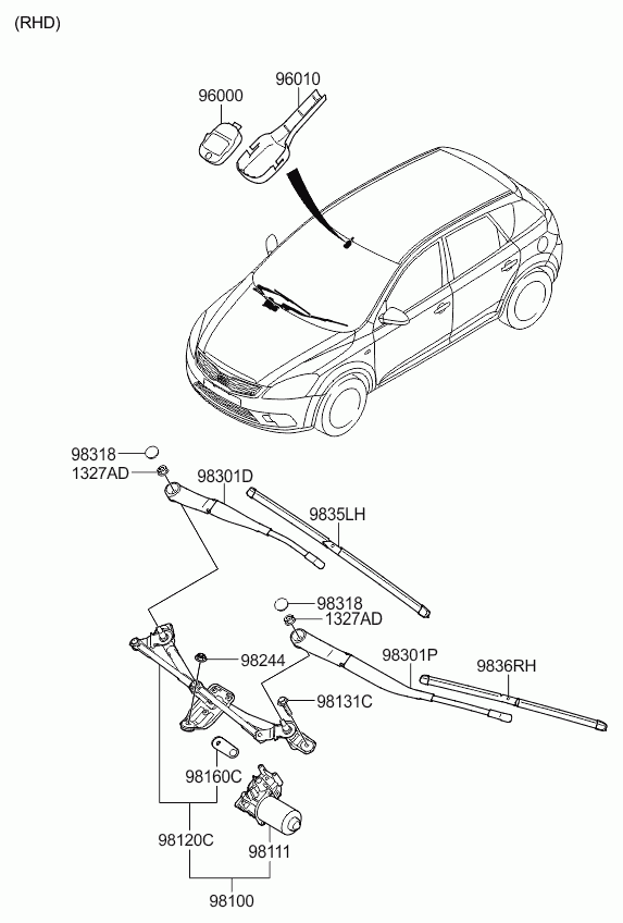 Hyundai 98350-1H300 - Windshield wiper: 1 pcs. onlydrive.pro