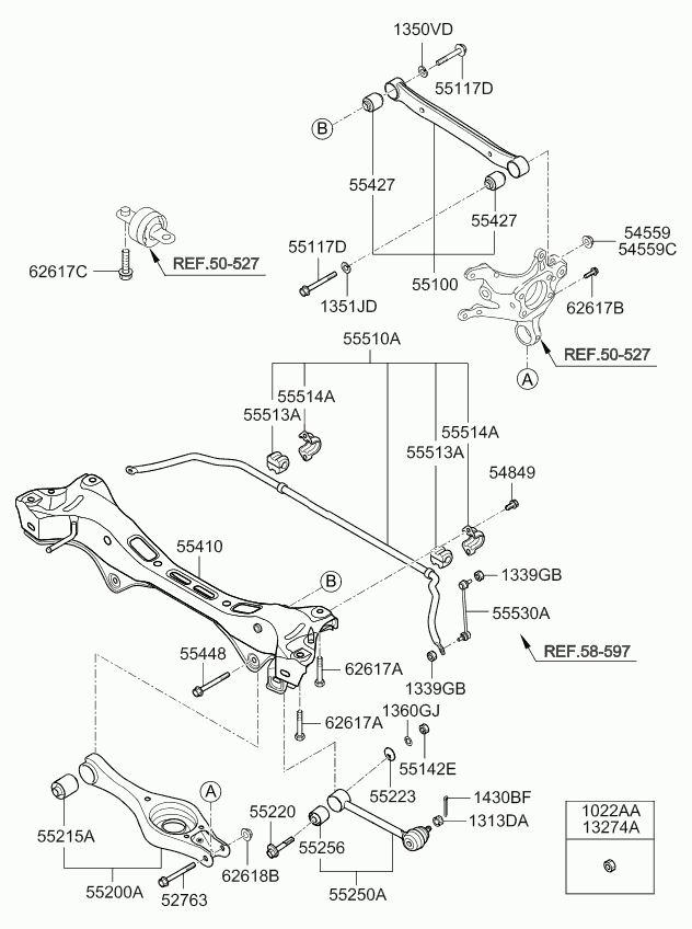 Hyundai 55215-1H000 - Bush of Control / Trailing Arm onlydrive.pro