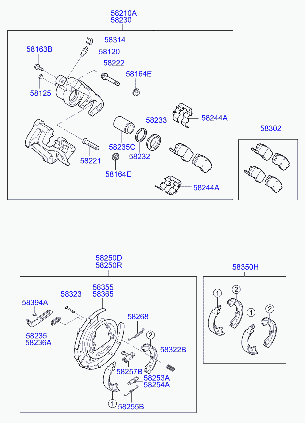 Hyundai 58302-1HA00 - Тормозные колодки, дисковые, комплект onlydrive.pro