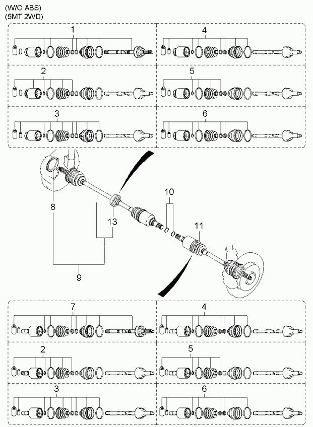 Hyundai 0K30D-22-530 - Drive shafts: 2 pcs. onlydrive.pro