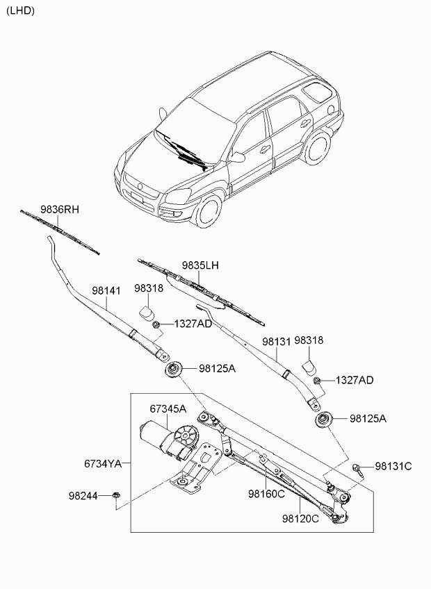 KIA 983501F060 - Windshield wiper: 1 pcs. onlydrive.pro