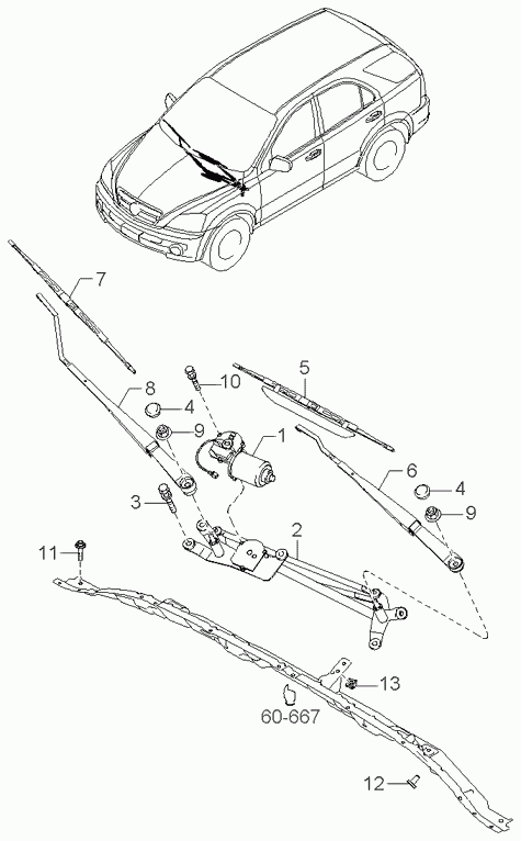 Hyundai 983503E010 - Windshield wiper: 1 pcs. onlydrive.pro