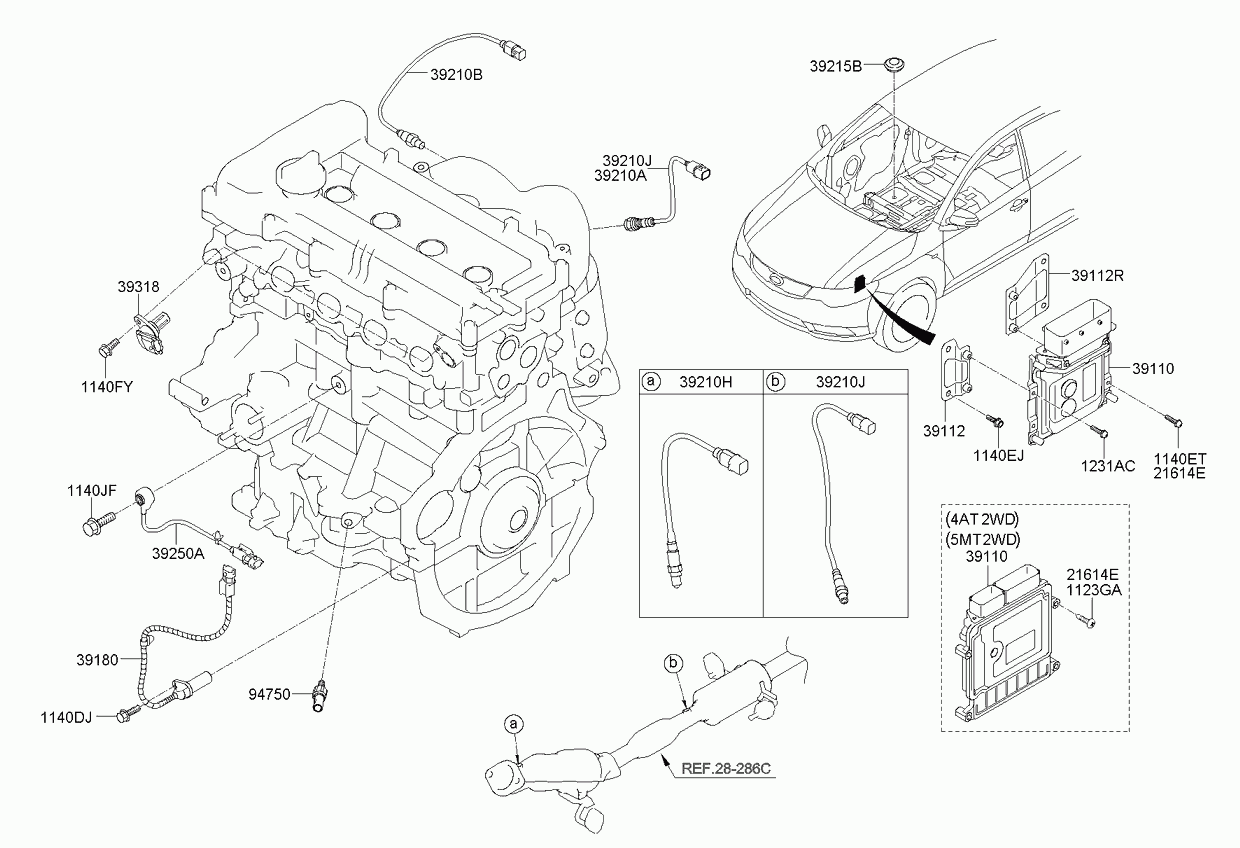 KIA 392102B070 - Oxygen, Lambda Sensor onlydrive.pro