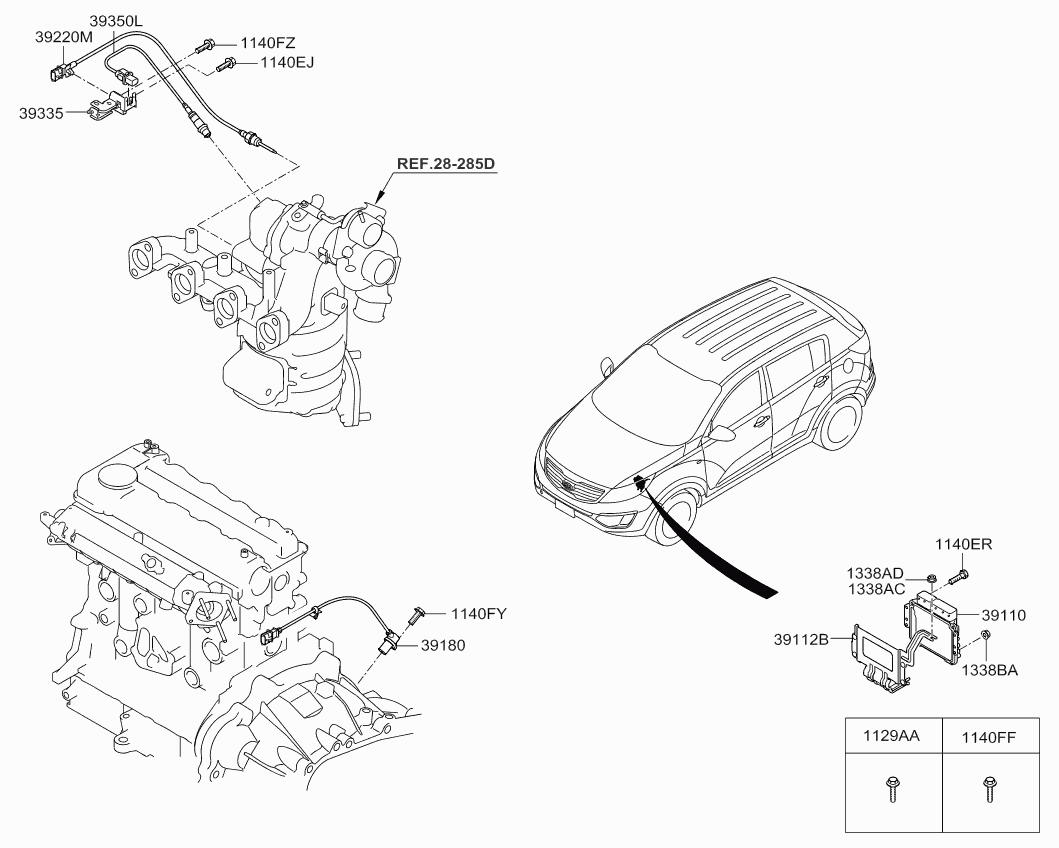 KIA 393504A410 - Oxygen, Lambda Sensor onlydrive.pro