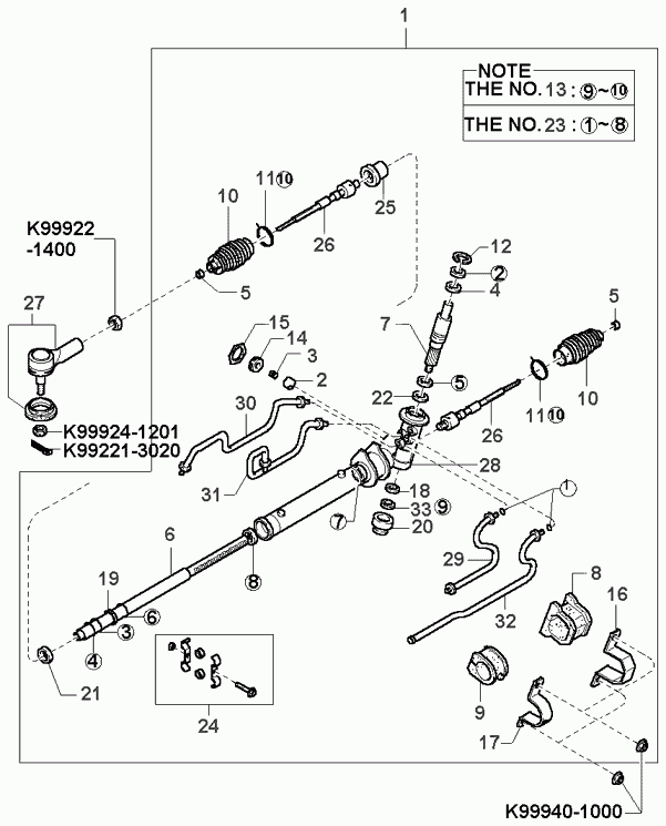 MAZDA 0K9A2-32-280 - Skersinės vairo trauklės galas onlydrive.pro