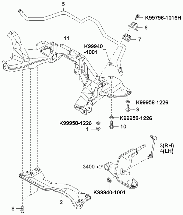 KIA KGA2A-34-150A - Rod / Strut, stabiliser onlydrive.pro