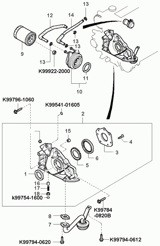 Hyundai 0JE1514302 - Oil pump & filter: 1 pcs. onlydrive.pro