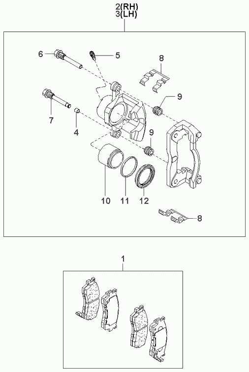 KIA 0K9D0-33-28Z - Brake Pad Set, disc brake onlydrive.pro