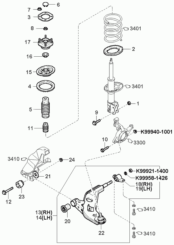 Hyundai 0G030-34-550B - Kande / juhtliigend onlydrive.pro