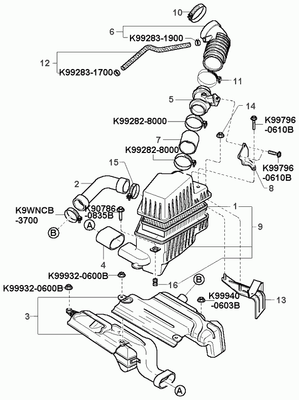 KIA 0K9A3-13-210 - Air Mass Sensor onlydrive.pro