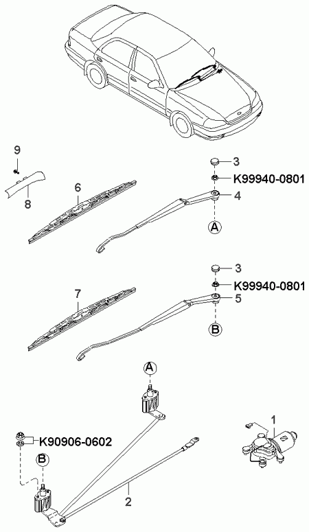 Hyundai 0K9A167330 - Windshield wiper: 1 pcs. onlydrive.pro