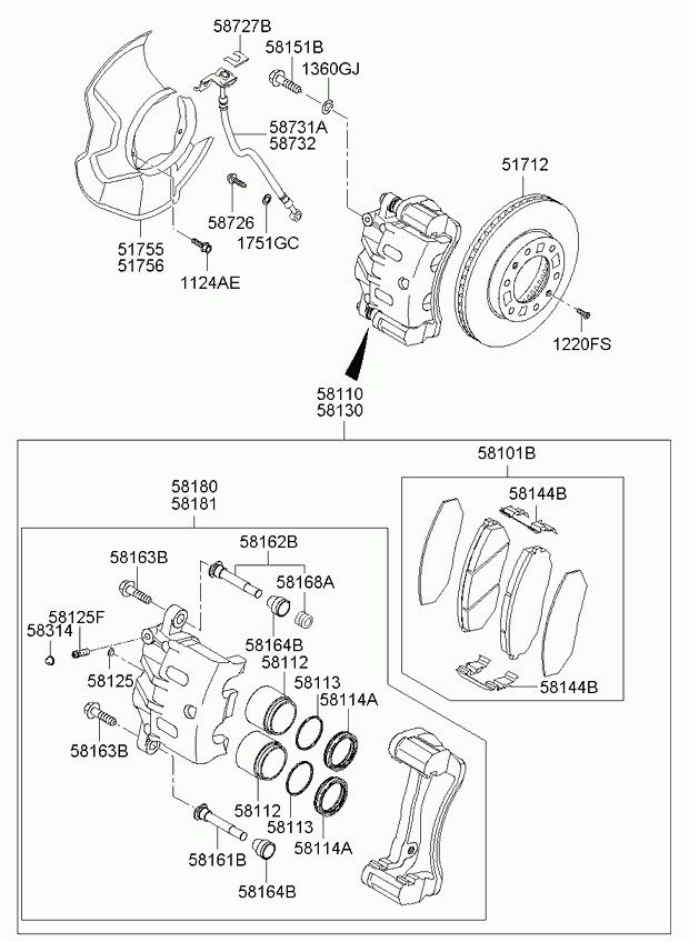 KIA 58110-2P700 - Brake Caliper onlydrive.pro