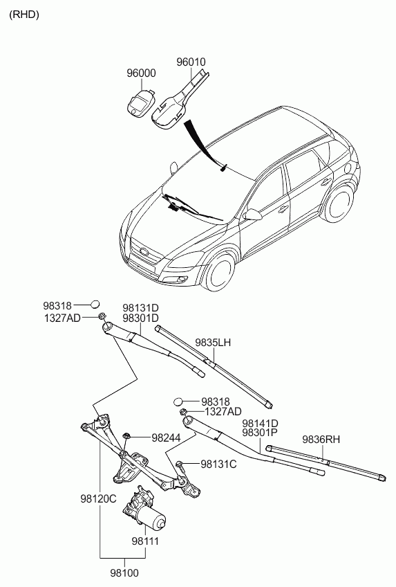 KIA 983501H100 - Windshield wiper: 1 pcs. onlydrive.pro