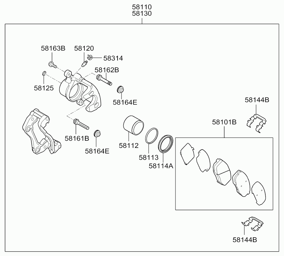 Hyundai 58101-1HA00 - Brake Pad Set, disc brake onlydrive.pro