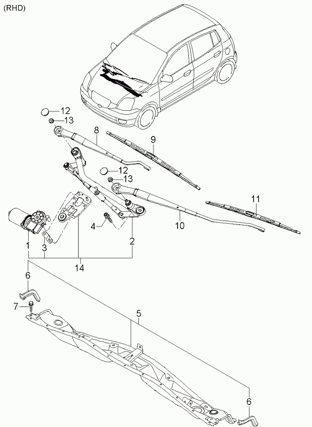 Hyundai 9835007000 - Windshield wiper: 1 pcs. onlydrive.pro