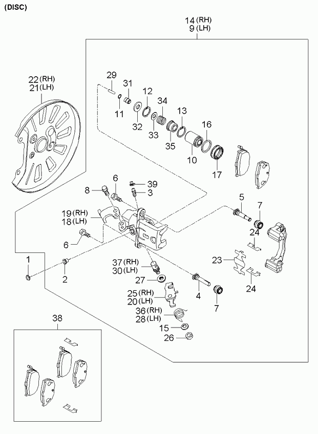 Hyundai 5 8210 2F 300 - Brake Caliper Axle Kit onlydrive.pro