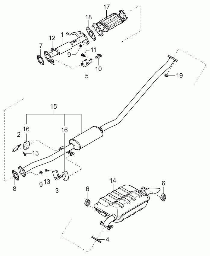 KIA 0K2K140180 - Exhaust Pipe onlydrive.pro