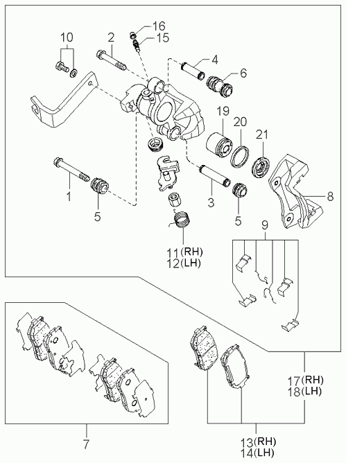 KIA 0K9A4-26-253 - Guide Sleeve Kit, brake caliper onlydrive.pro