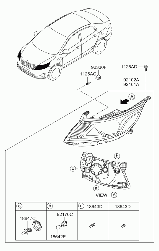 KIA 18647-61566 - Headlamp: 2 pcs. onlydrive.pro