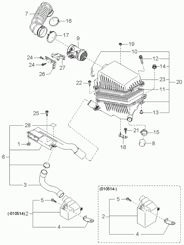 KIA 0K2NC-13210 - Air Mass Sensor onlydrive.pro