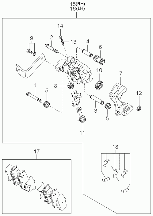 KIA 0K9A4-26-254 - Guide Sleeve Kit, brake caliper onlydrive.pro