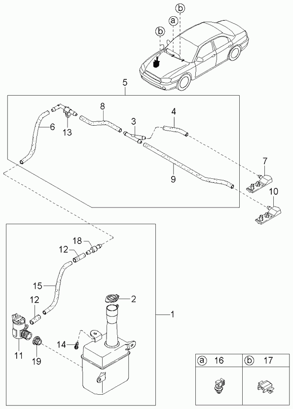 KIA 0K2C0-67-483 - Water Pump, window cleaning onlydrive.pro