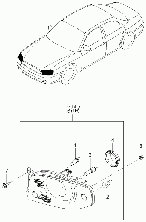 Hyundai 0K2BA51B05 - Kvēlspuldze, Pieejas signāla gaisma onlydrive.pro