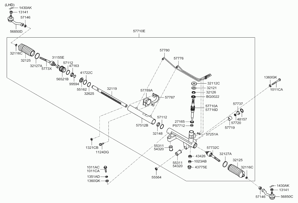 KIA 0K55232125 - Bellow Set, steering onlydrive.pro