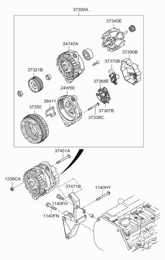 KIA 373004A300 - Laturi onlydrive.pro