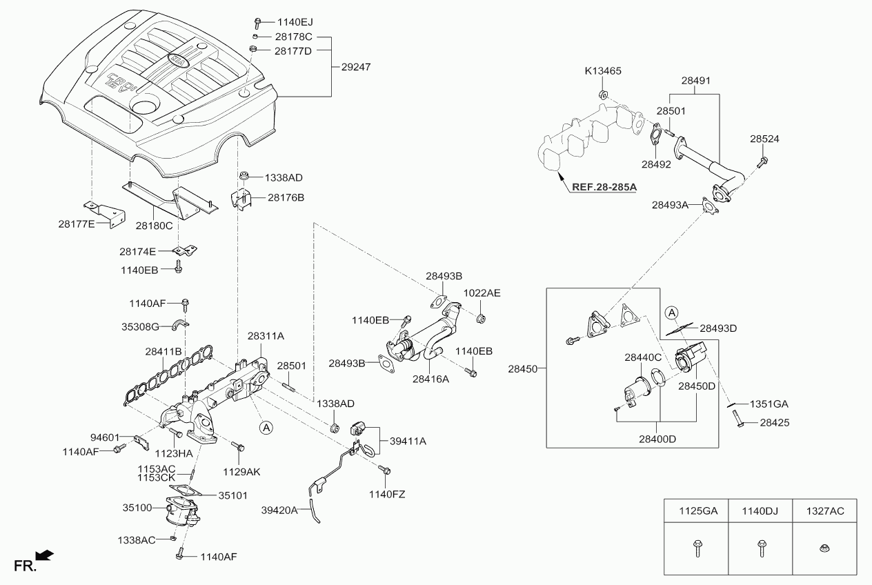 Hyundai 28355-4A001 - Gasket Set, intake manifold onlydrive.pro