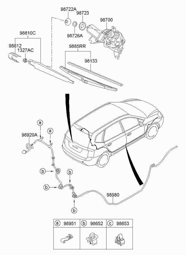 KIA 988502F000 - Window wiper - rear: 1 pcs. onlydrive.pro