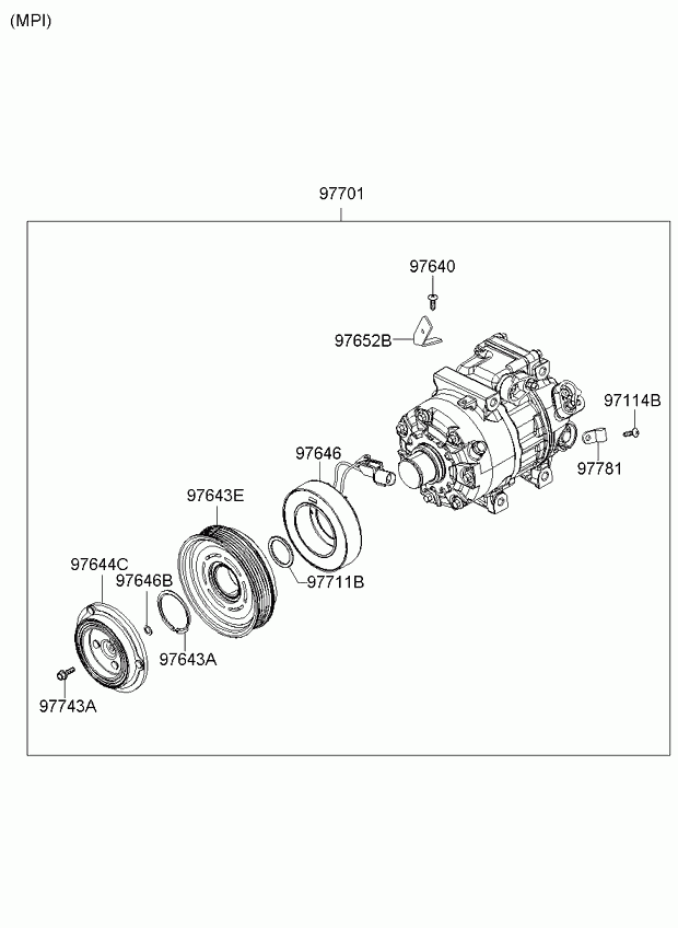 Hyundai 97701-1D200 - Компрессор кондиционера onlydrive.pro