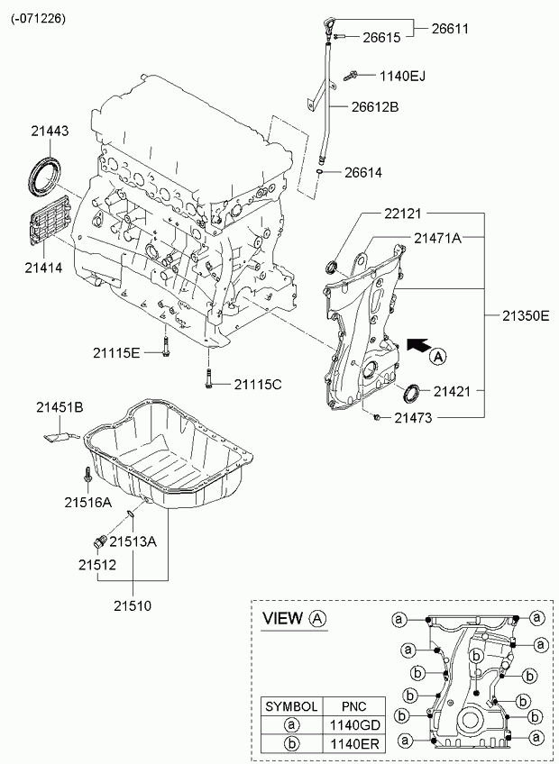 KIA 21421-25001 - Belt cover & oil pan: 1 pcs. onlydrive.pro