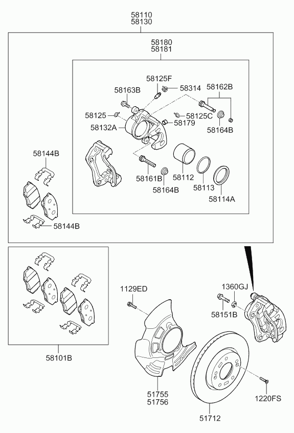 KIA 58190 3QA50 - Brake Caliper onlydrive.pro