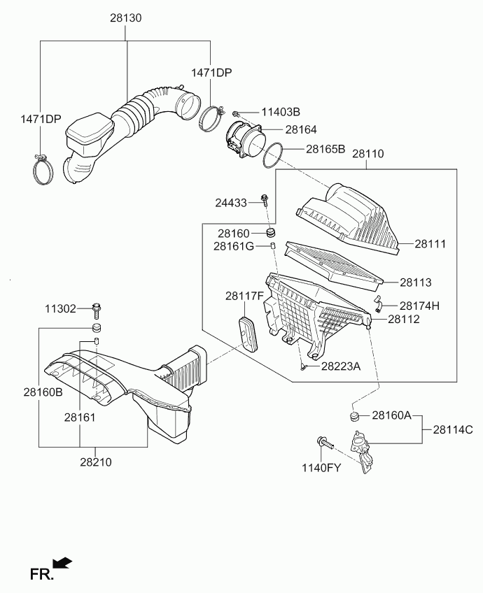 KIA 28164-2E000 - Air Mass Sensor onlydrive.pro