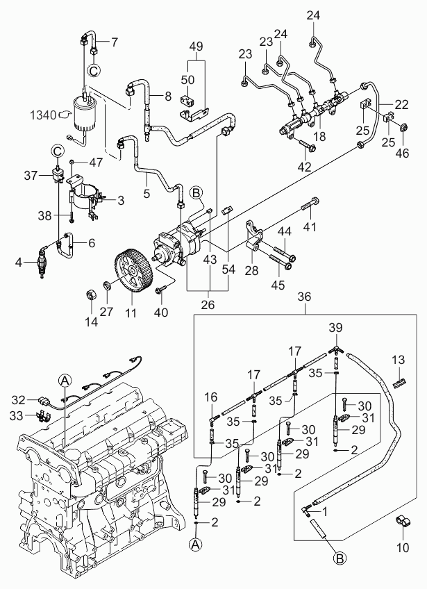 KIA 0K52A13850 - Fuel Line onlydrive.pro