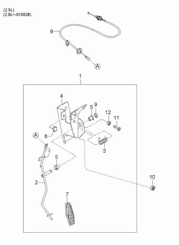 KIA 0K55241660H - Accelerator Cable onlydrive.pro