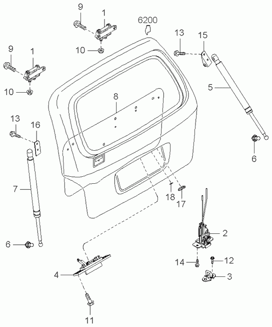 KIA 0K53Z-63-620A - Gas Spring, boot, cargo area onlydrive.pro