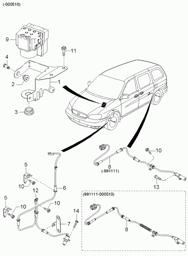 KIA 0K56A-43-701A - Abs: 2 pcs. onlydrive.pro