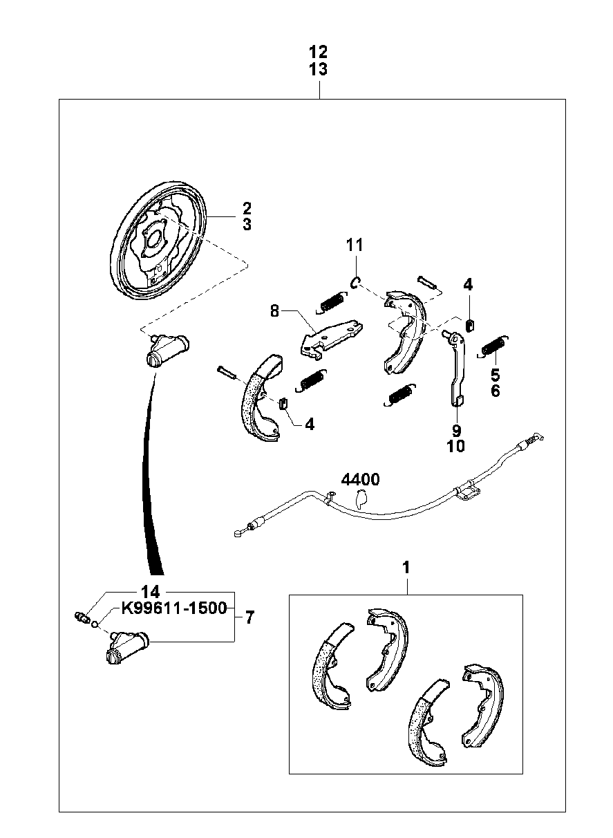 KIA 0K9A62623Z - Brake Shoe Set onlydrive.pro