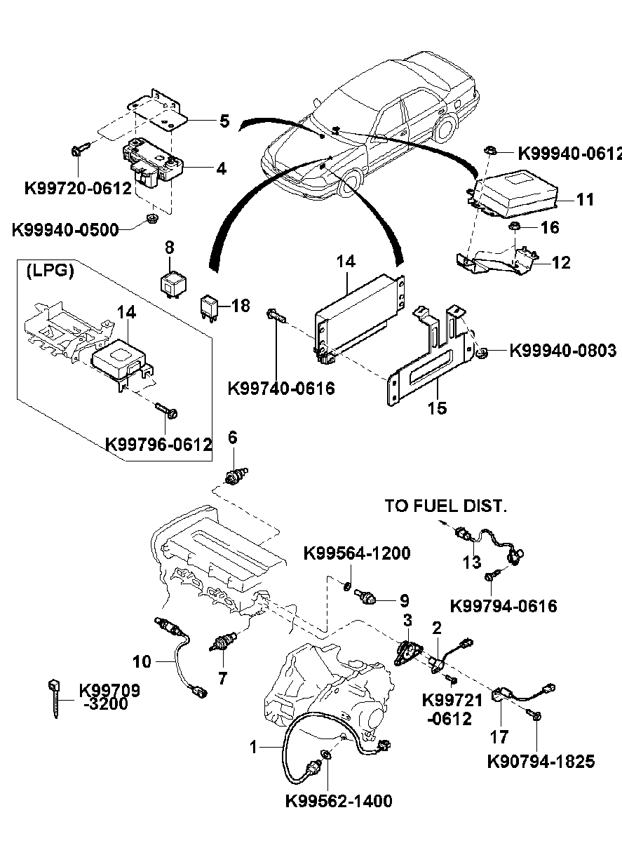 KIA 0K950 18 211 - Sensor, boost pressure onlydrive.pro